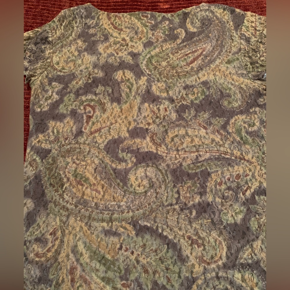 Paisley & Floral Tan Brown Top - Picture 4 of 9